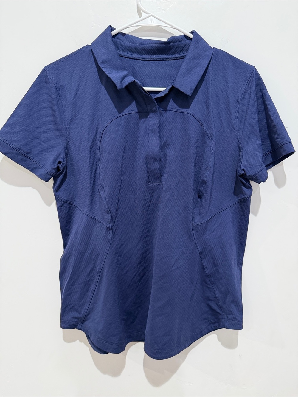 Lululemon Blue Collared Top Short Sleeves Women's Size 10